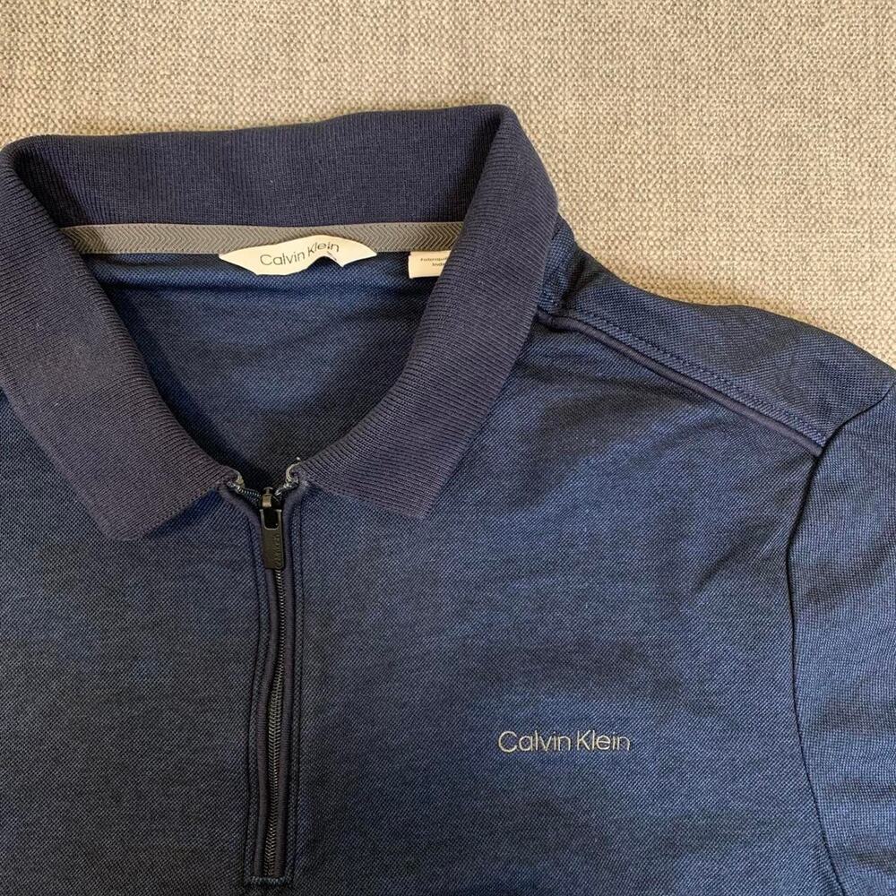 Calvin Klein 1/4 zip navy polo shirt